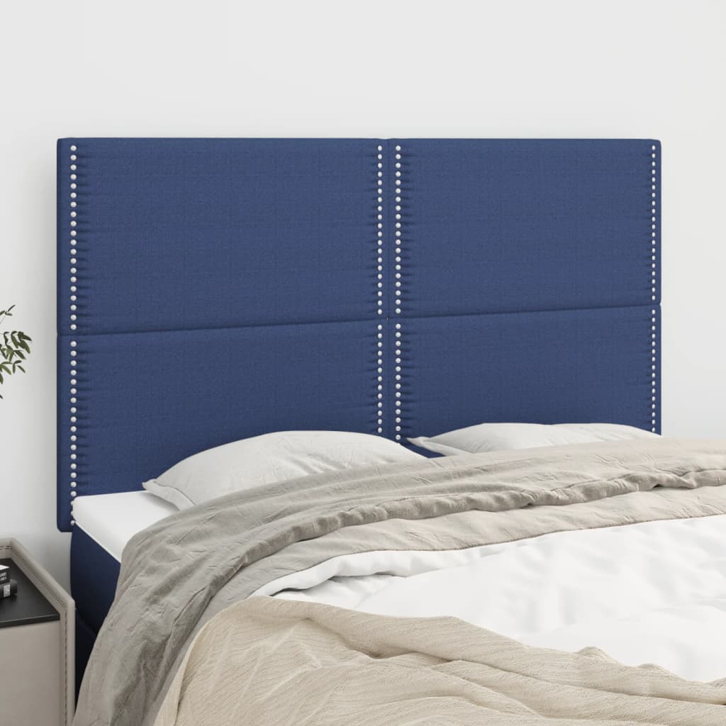 Hoofdbord blauw 144x5x118/128 cm stof is nu te koop bij PeponiXL, paradijselijk wonen!