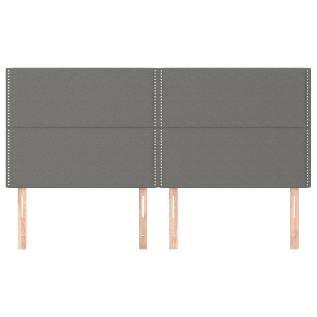 Hoofdbord donkergrijs 180x5x118/128 cm Stof is nu te koop bij PeponiXL, paradijselijk wonen!