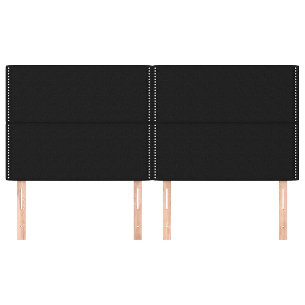 Hoofdbord zwart 180x5x118/128 cm stof is nu te koop bij PeponiXL, paradijselijk wonen!