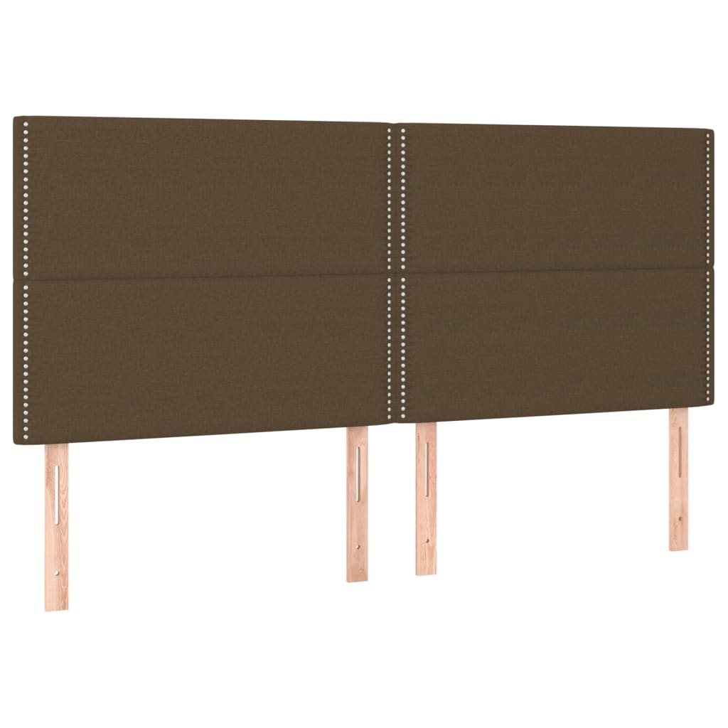 Hoofdbord donkerbruin 180x5x118/128 cm stof is nu te koop bij PeponiXL, paradijselijk wonen!