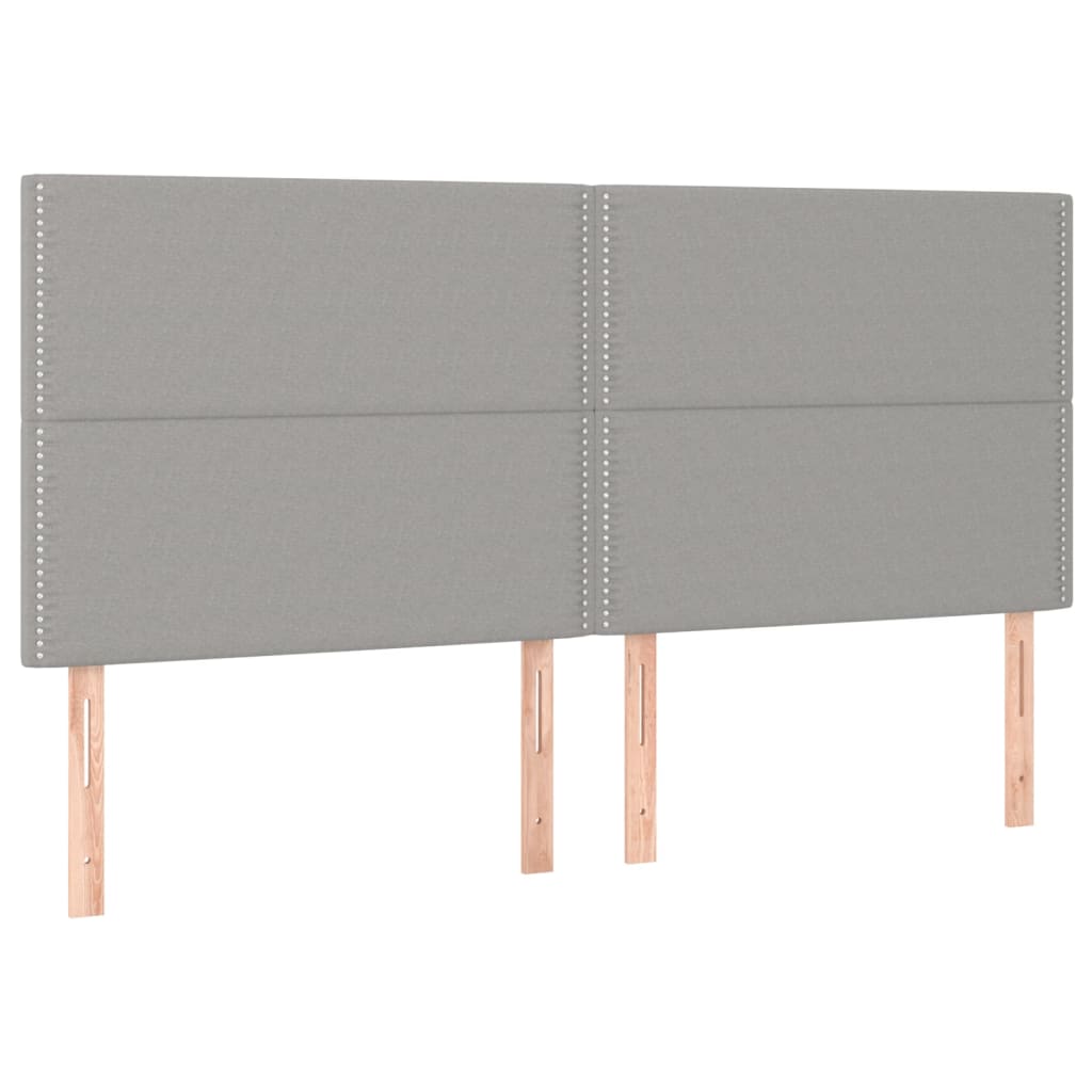 Hoofdbord lichtgrijs 200x5x118/128 cm stof is nu te koop bij PeponiXL, paradijselijk wonen!