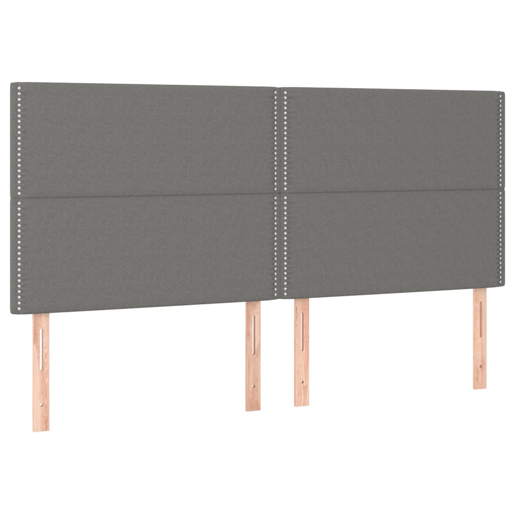Hoofdbord donkergrijs 200x5x118/128 cm Stof is nu te koop bij PeponiXL, paradijselijk wonen!