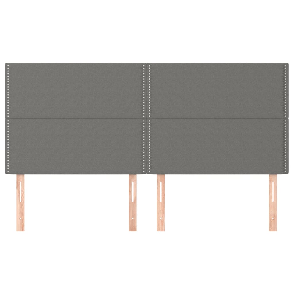 Hoofdbord donkergrijs 200x5x118/128 cm Stof is nu te koop bij PeponiXL, paradijselijk wonen!