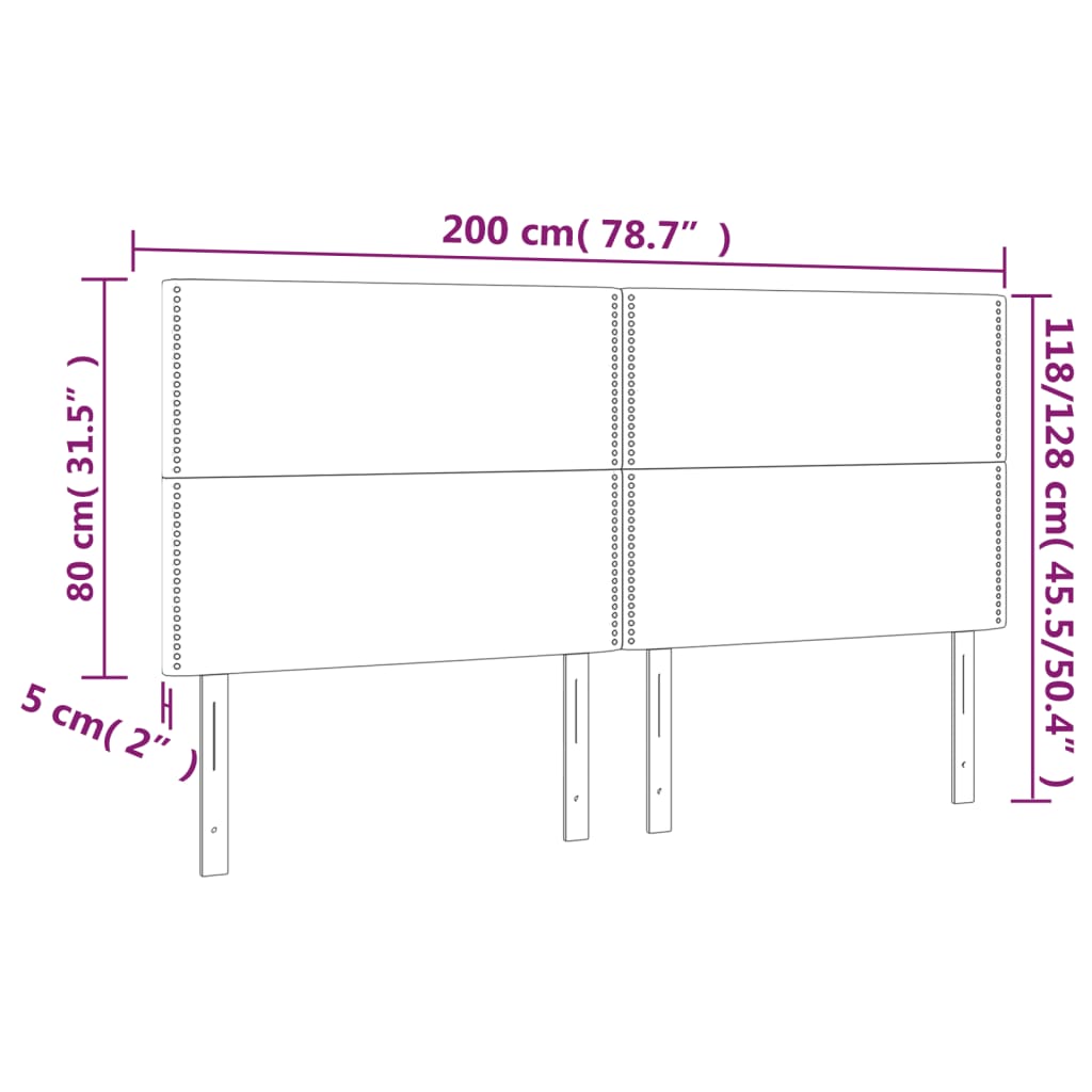 Hoofdbord donkergrijs 200x5x118/128 cm Stof is nu te koop bij PeponiXL, paradijselijk wonen!