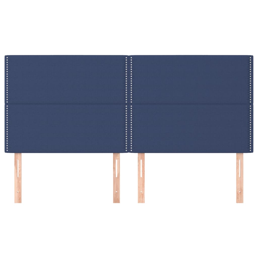Hoofdbord blauw 200x5x118/128 cm stof is nu te koop bij PeponiXL, paradijselijk wonen!
