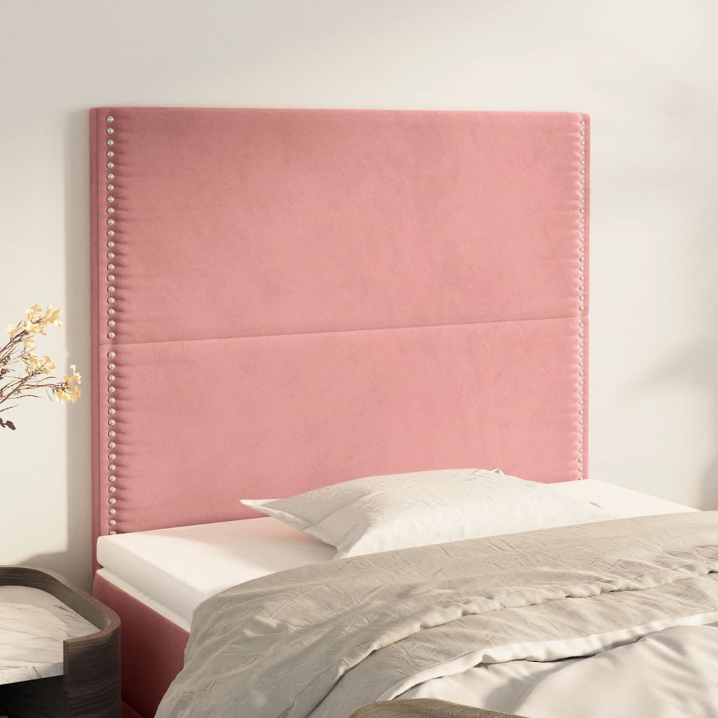 Hoofdbord roze 90x5x118/128 cm fluweel is nu te koop bij PeponiXL, paradijselijk wonen!