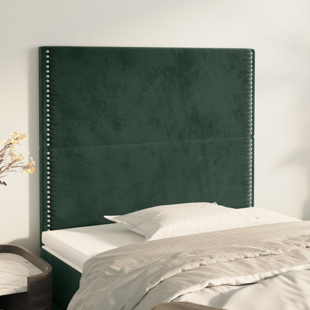 Hoofdbord donkergroen 100x5x118/128 cm fluweel is nu te koop bij PeponiXL, paradijselijk wonen!