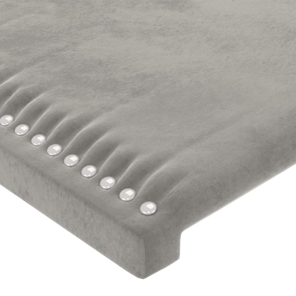 Hoofdbord lichtgrijs 144x5x118/128 cm fluweel is nu te koop bij PeponiXL, paradijselijk wonen!