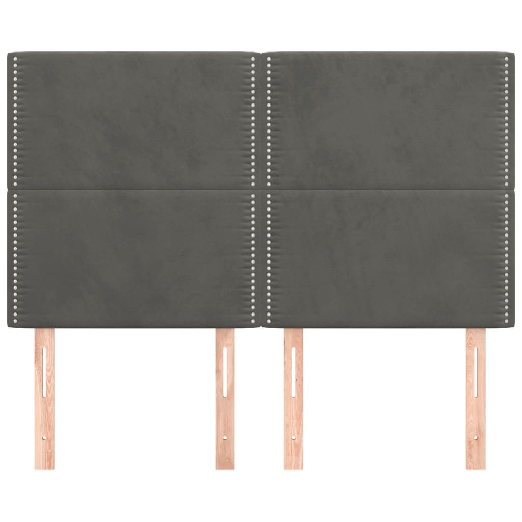 Hoofdbord donkergrijs 144x5x118/128 cm Fluweel is nu te koop bij PeponiXL, paradijselijk wonen!