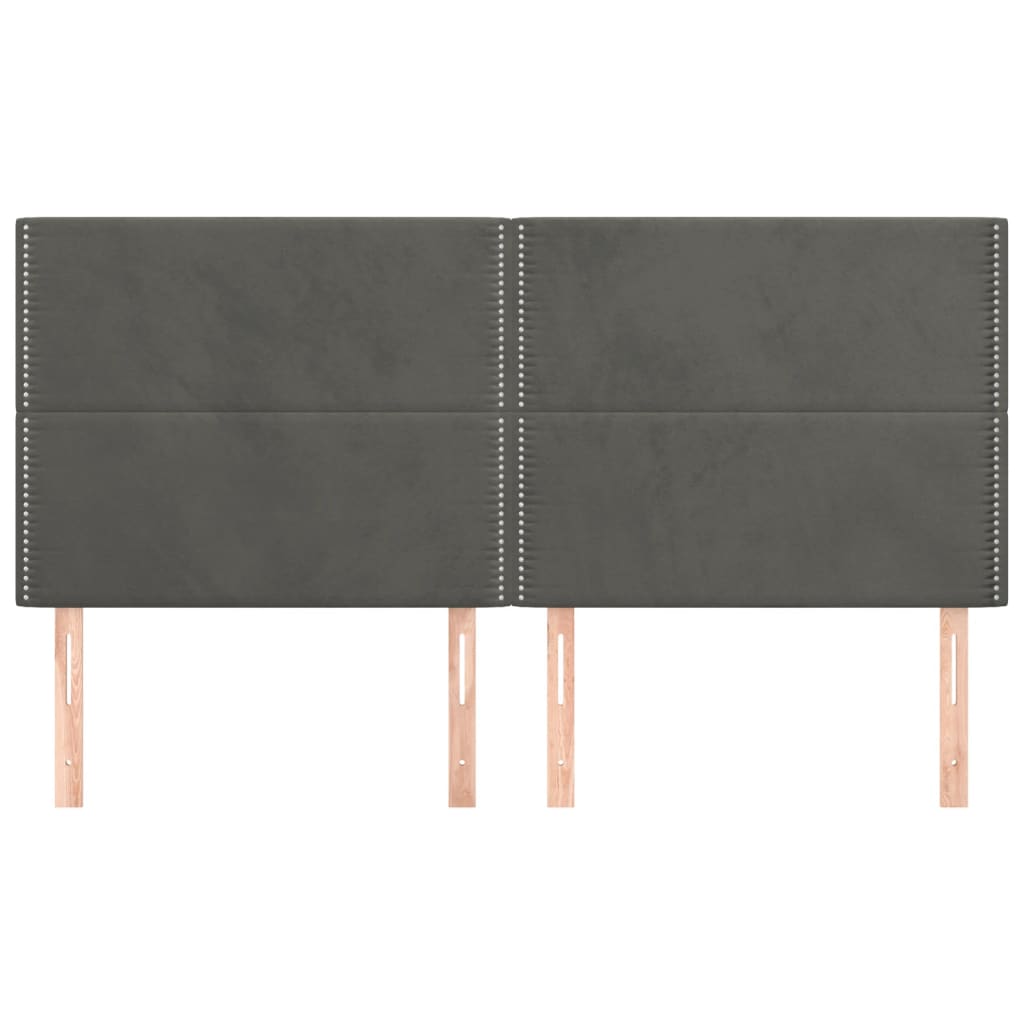 Hoofdbord donkergrijs 180x5x118/128 cm fluweel is nu te koop bij PeponiXL, paradijselijk wonen!