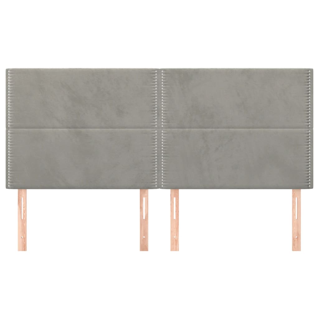 Hoofdbord lichtgrijs 200x5x118/128 cm fluweel is nu te koop bij PeponiXL, paradijselijk wonen!