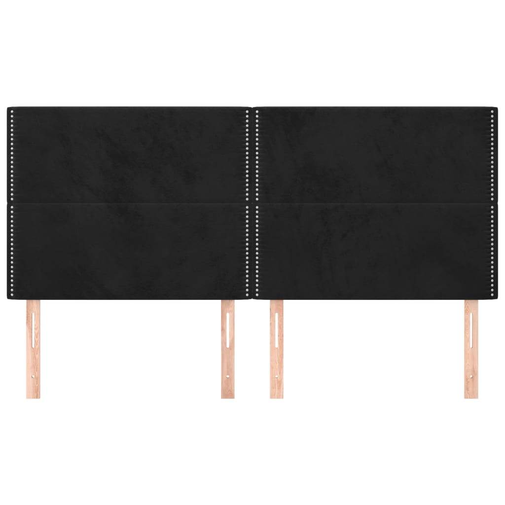 Hoofdbord zwart 200x5x118/128 cm fluweel is nu te koop bij PeponiXL, paradijselijk wonen!