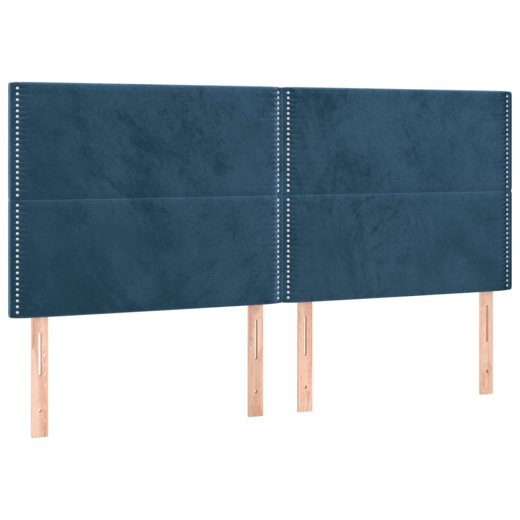 Hoofdbord donkerblauw 200x5x118/128 cm fluweel is nu te koop bij PeponiXL, paradijselijk wonen!