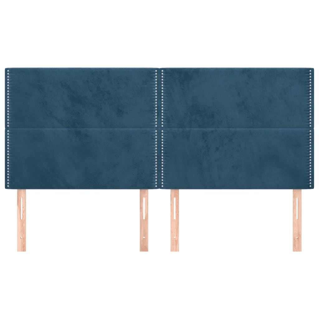 Hoofdbord donkerblauw 200x5x118/128 cm fluweel is nu te koop bij PeponiXL, paradijselijk wonen!