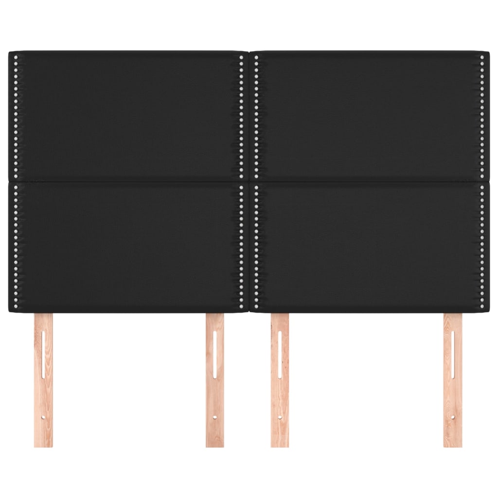 Hoofdbord zwart 144x5x118/128 cm kunstleer is nu te koop bij PeponiXL, paradijselijk wonen!