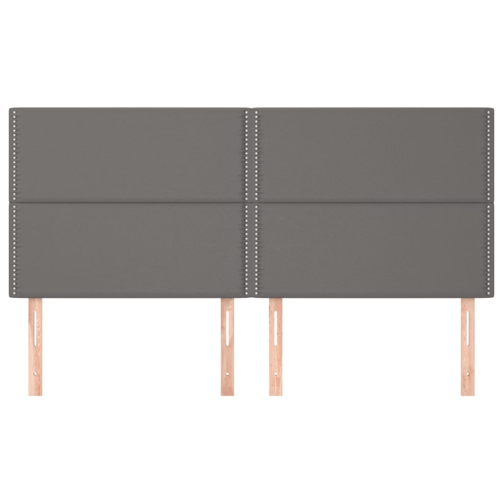 Hoofdbord grijs 200x5x118/128 cm kunstleer is nu te koop bij PeponiXL, paradijselijk wonen!