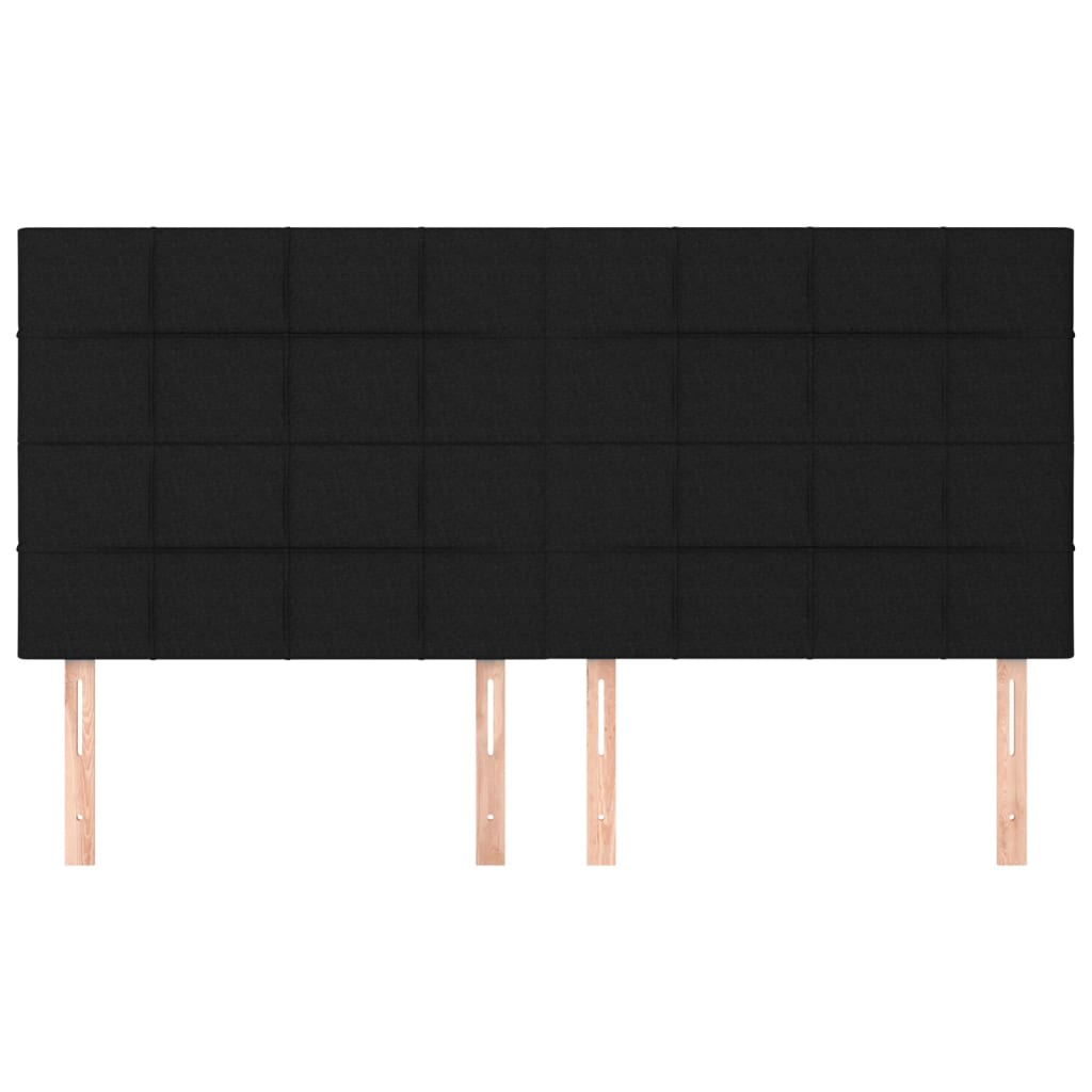 Hoofdbord zwart 180x5x118/128 cm stof is nu te koop bij PeponiXL, paradijselijk wonen!