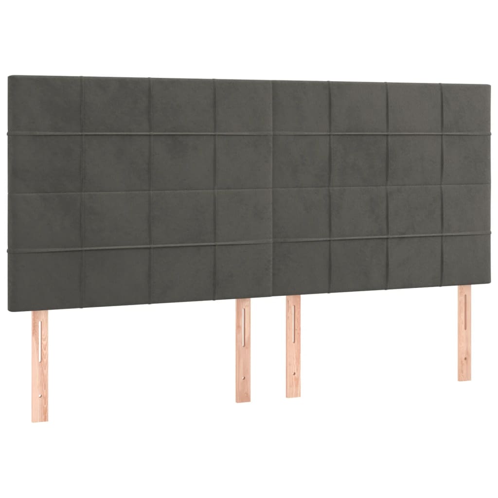 Hoofdbord donkergrijs 200x5x118/128 cm Fluweel is nu te koop bij PeponiXL, paradijselijk wonen!