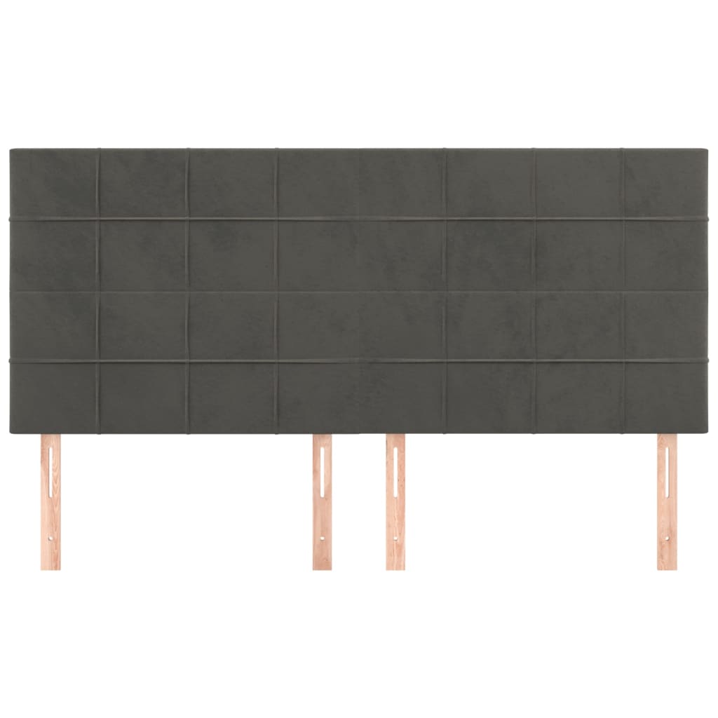 Hoofdbord donkergrijs 200x5x118/128 cm Fluweel is nu te koop bij PeponiXL, paradijselijk wonen!
