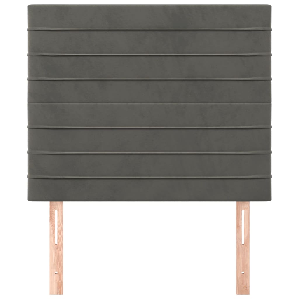 Hoofdbord donkergrijs 80x5x118/128 cm Fluweel is nu te koop bij PeponiXL, paradijselijk wonen!