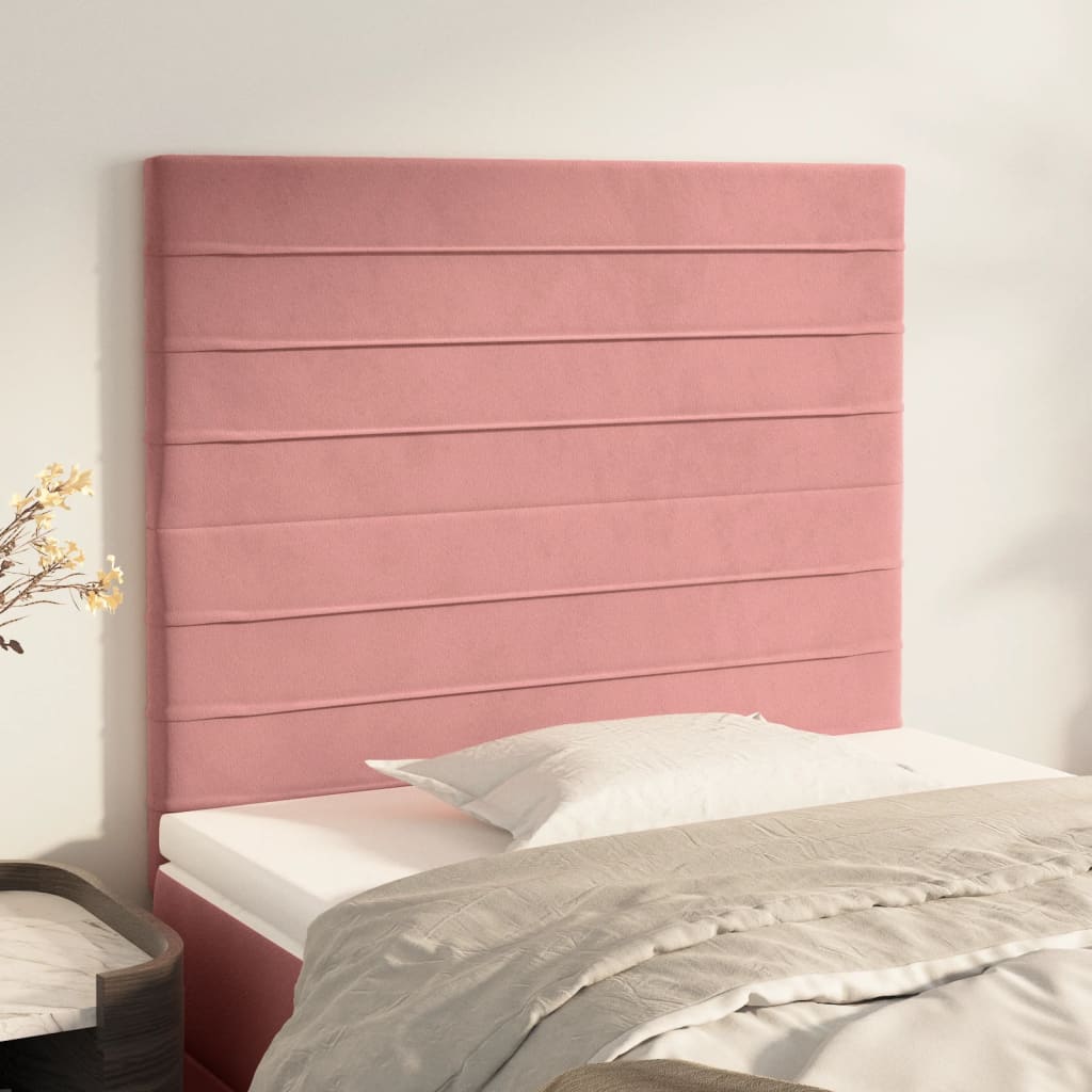 Hoofdbord roze 90x5x118/128 cm fluweel is nu te koop bij PeponiXL, paradijselijk wonen!