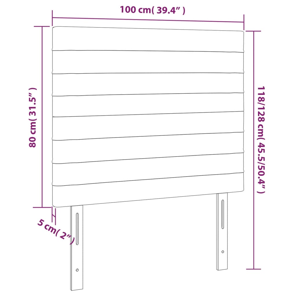 Hoofdbord lichtgrijs 100x5x118/128 cm fluweel is nu te koop bij PeponiXL, paradijselijk wonen!