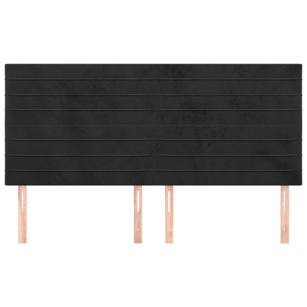Hoofdbord zwart 200x5x118/128 cm fluweel is nu te koop bij PeponiXL, paradijselijk wonen!