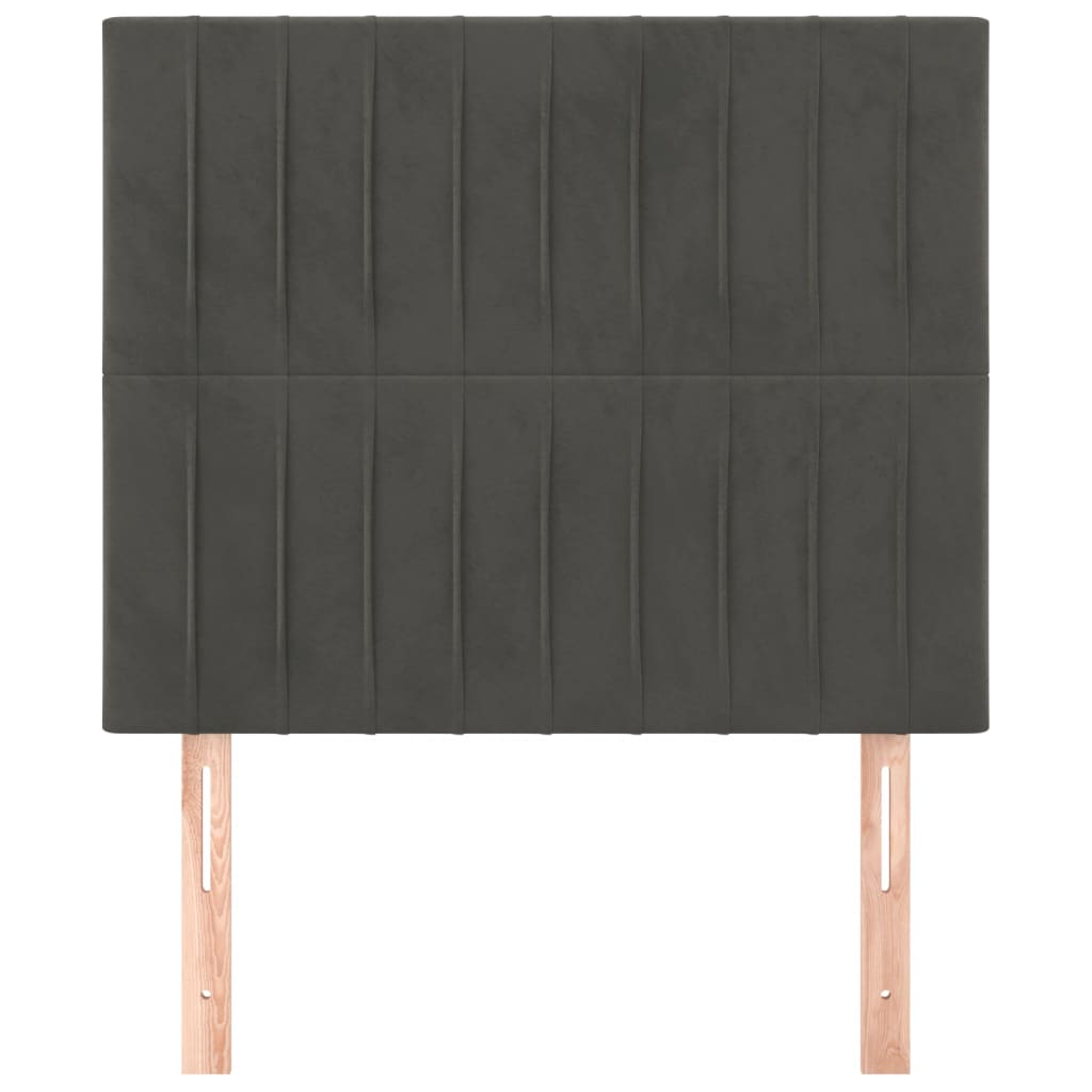 Hoofdbord donkergrijs 80x5x118/128 cm Fluweel is nu te koop bij PeponiXL, paradijselijk wonen!