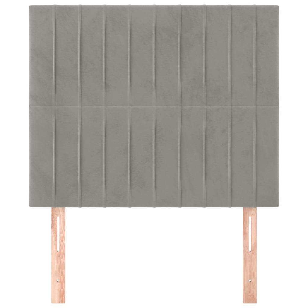 Hoofdbord lichtgrijs 100x5x118/128 cm fluweel is nu te koop bij PeponiXL, paradijselijk wonen!