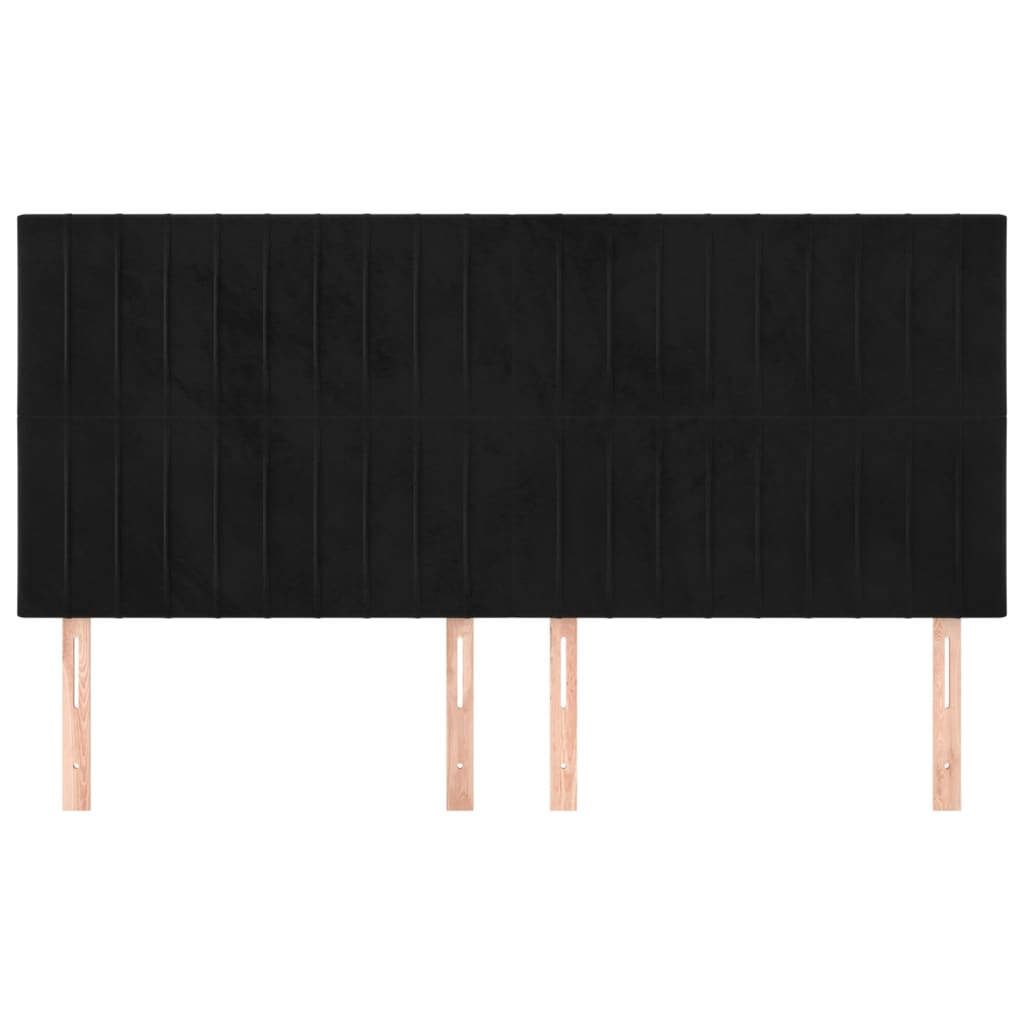 Hoofdbord zwart 200x5x118/128 cm fluweel is nu te koop bij PeponiXL, paradijselijk wonen!