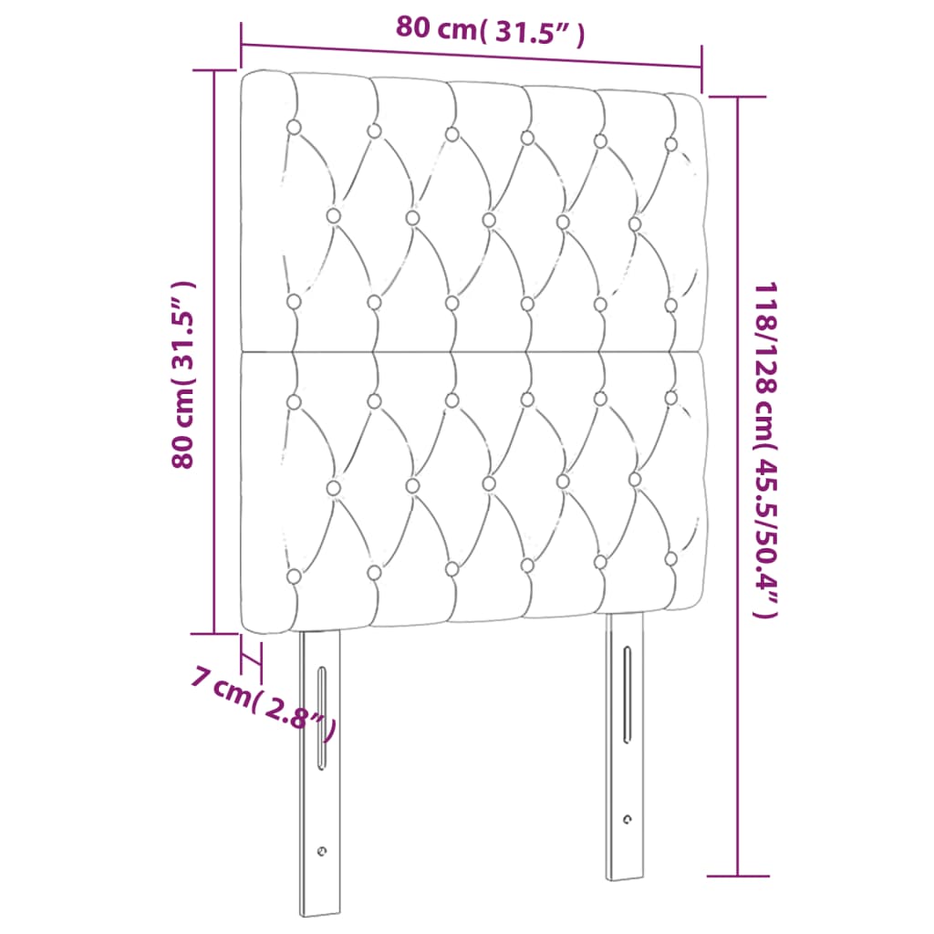 Hoofdbord lichtgrijs 80x7x118/128 cm stof is nu te koop bij PeponiXL, paradijselijk wonen!