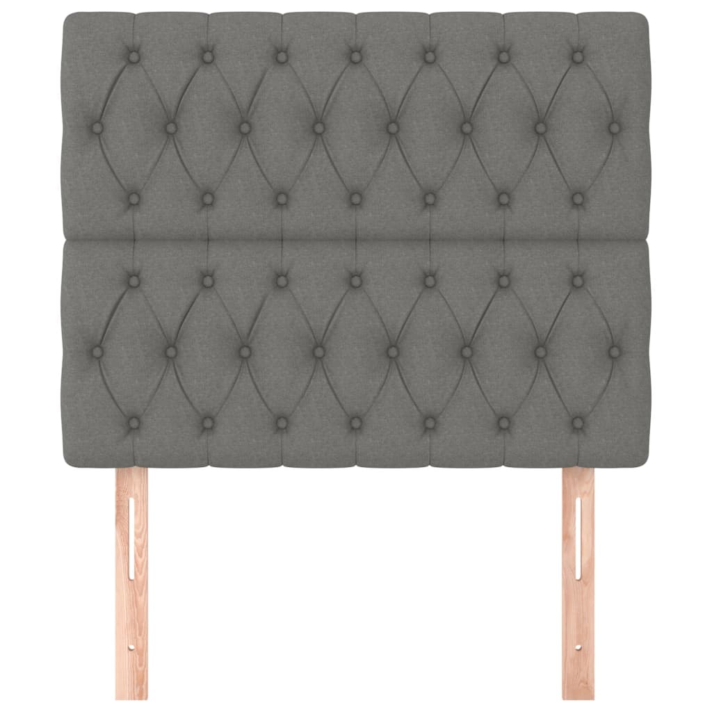 Hoofdbord donkergrijs 100x7x118/128 cm Stof is nu te koop bij PeponiXL, paradijselijk wonen!