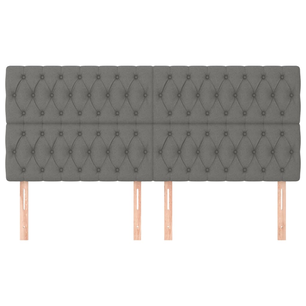 Hoofdbord donkergrijs 180x7x118/128 cm Stof is nu te koop bij PeponiXL, paradijselijk wonen!