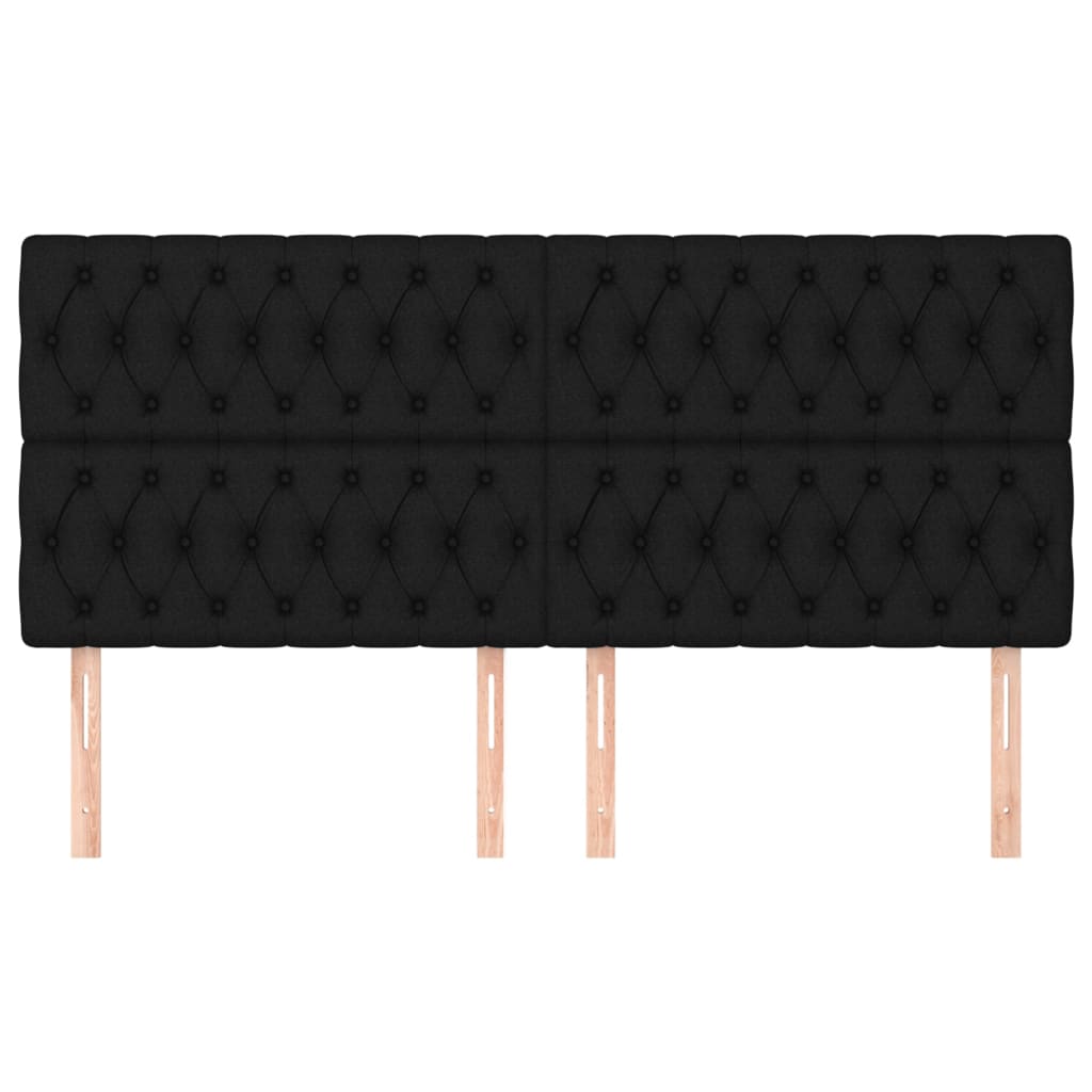 Hoofdbord zwart 180x7x118/128 cm Stof is nu te koop bij PeponiXL, paradijselijk wonen!