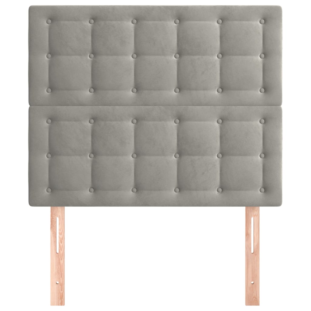 Hoofdbord lichtgrijs 100x5x118/128 cm fluweel is nu te koop bij PeponiXL, paradijselijk wonen!