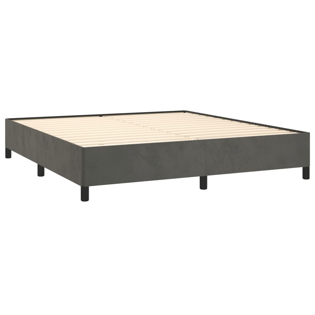 Boxspring met matras fluweel donkergrijs 160x200 cm is nu te koop bij PeponiXL, paradijselijk wonen!