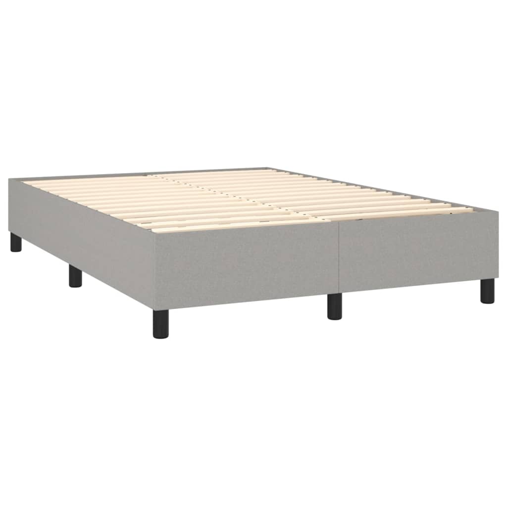 Boxspring met matras en LED stof lichtgrijs 140x190 cm is nu te koop bij PeponiXL, paradijselijk wonen!