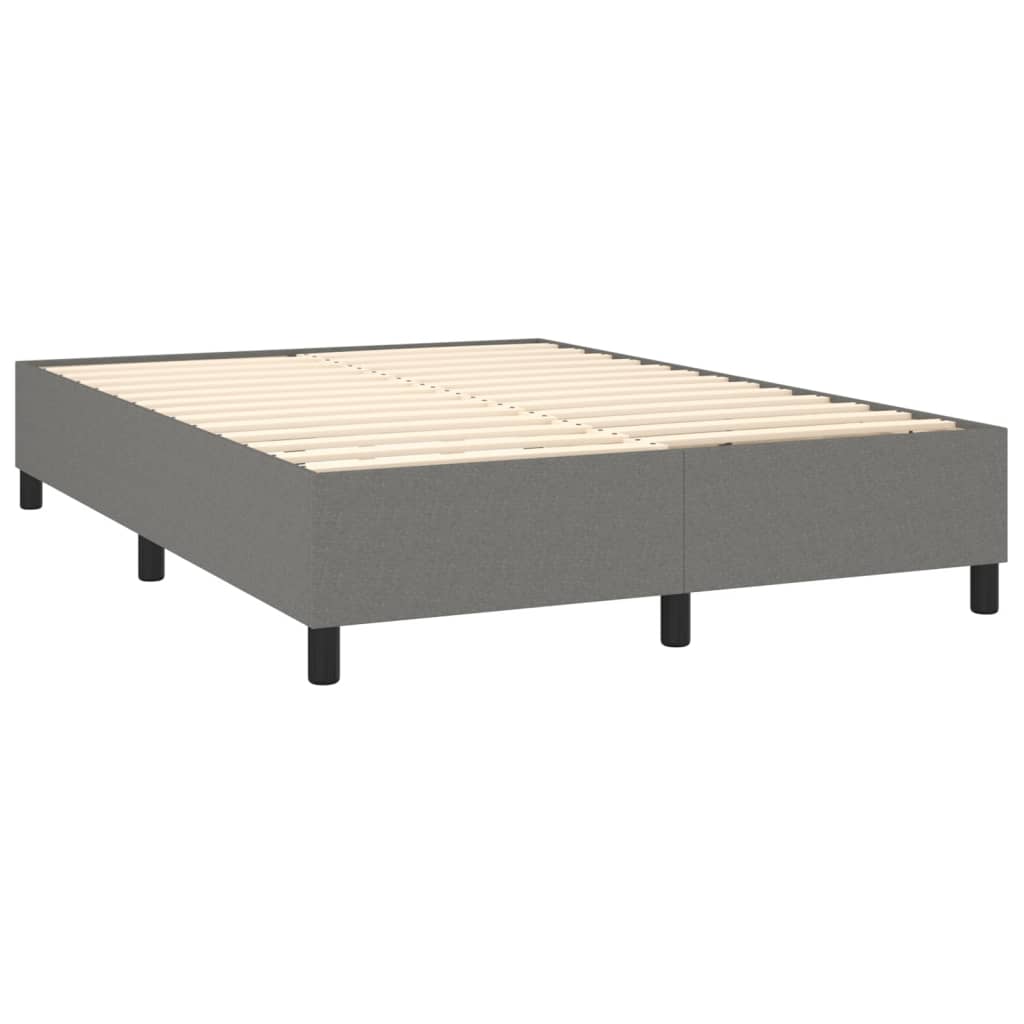 Boxspring met matras en LED stof donkergrijs 140x190 cm is nu te koop bij PeponiXL, paradijselijk wonen!