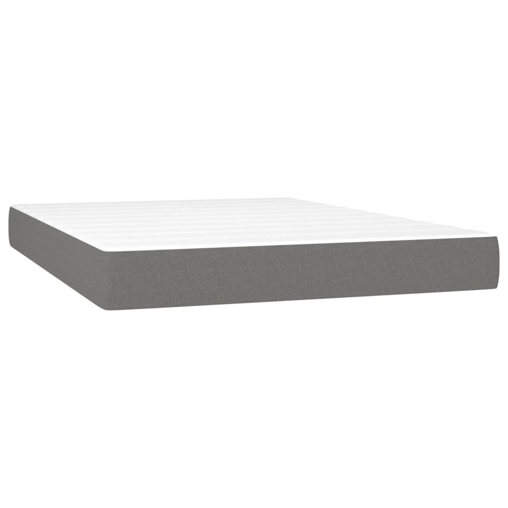 Boxspring met matras en LED stof donkergrijs 140x190 cm is nu te koop bij PeponiXL, paradijselijk wonen!