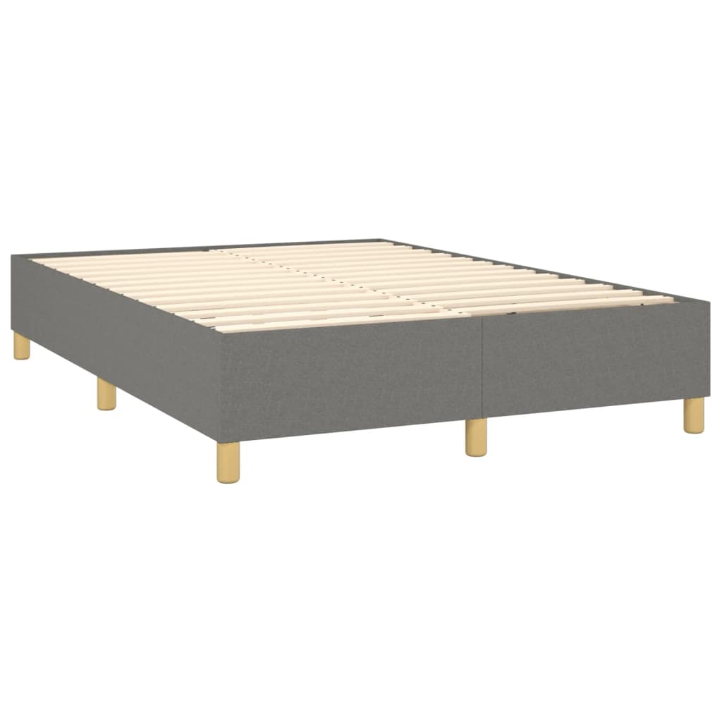 Boxspring met matras en LED stof donkergrijs 140x190 cm is nu te koop bij PeponiXL, paradijselijk wonen!