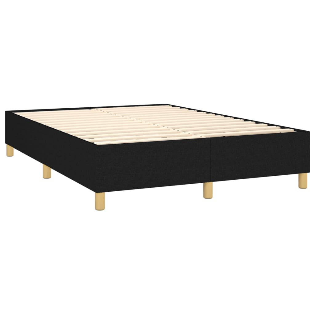 Boxspring met matras en LED stof zwart 140x190 cm is nu te koop bij PeponiXL, paradijselijk wonen!