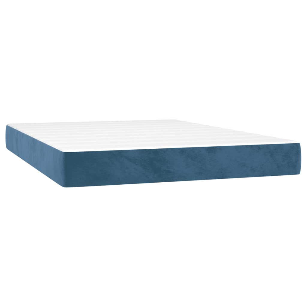 Boxspring met matras en LED fluweel donkerblauw 140x200 cm is nu te koop bij PeponiXL, paradijselijk wonen!