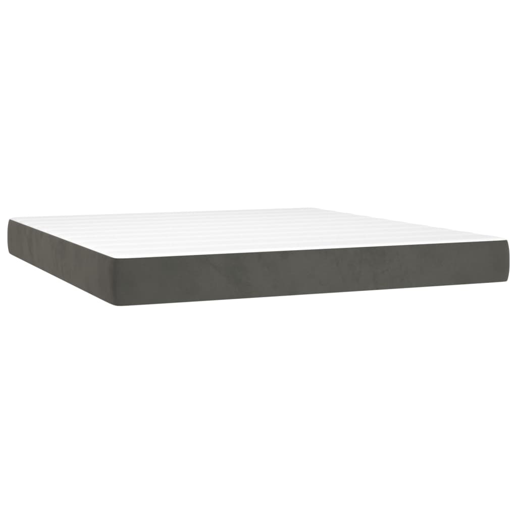 Boxspring met matras en LED fluweel donkergrijs 160x200 cm is nu te koop bij PeponiXL, paradijselijk wonen!