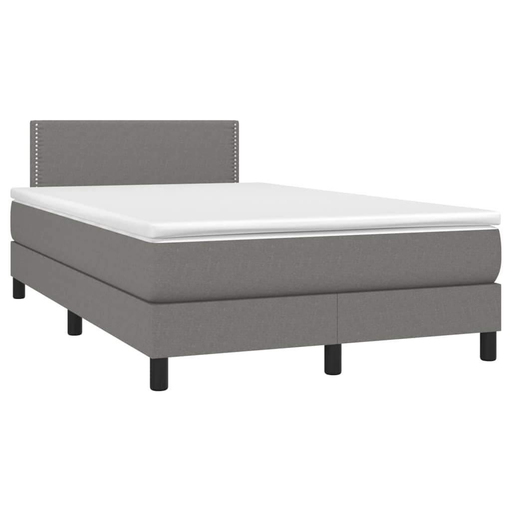 Boxspring met matras en LED stof donkergrijs 120x200 cm is nu te koop bij PeponiXL, paradijselijk wonen!
