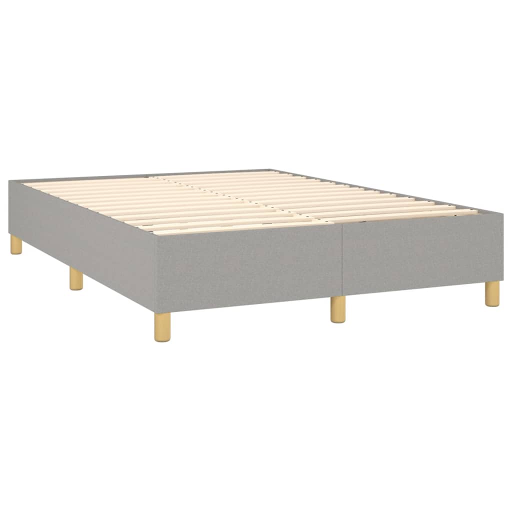 Boxspring met matras en LED stof lichtgrijs 140x190 cm is nu te koop bij PeponiXL, paradijselijk wonen!