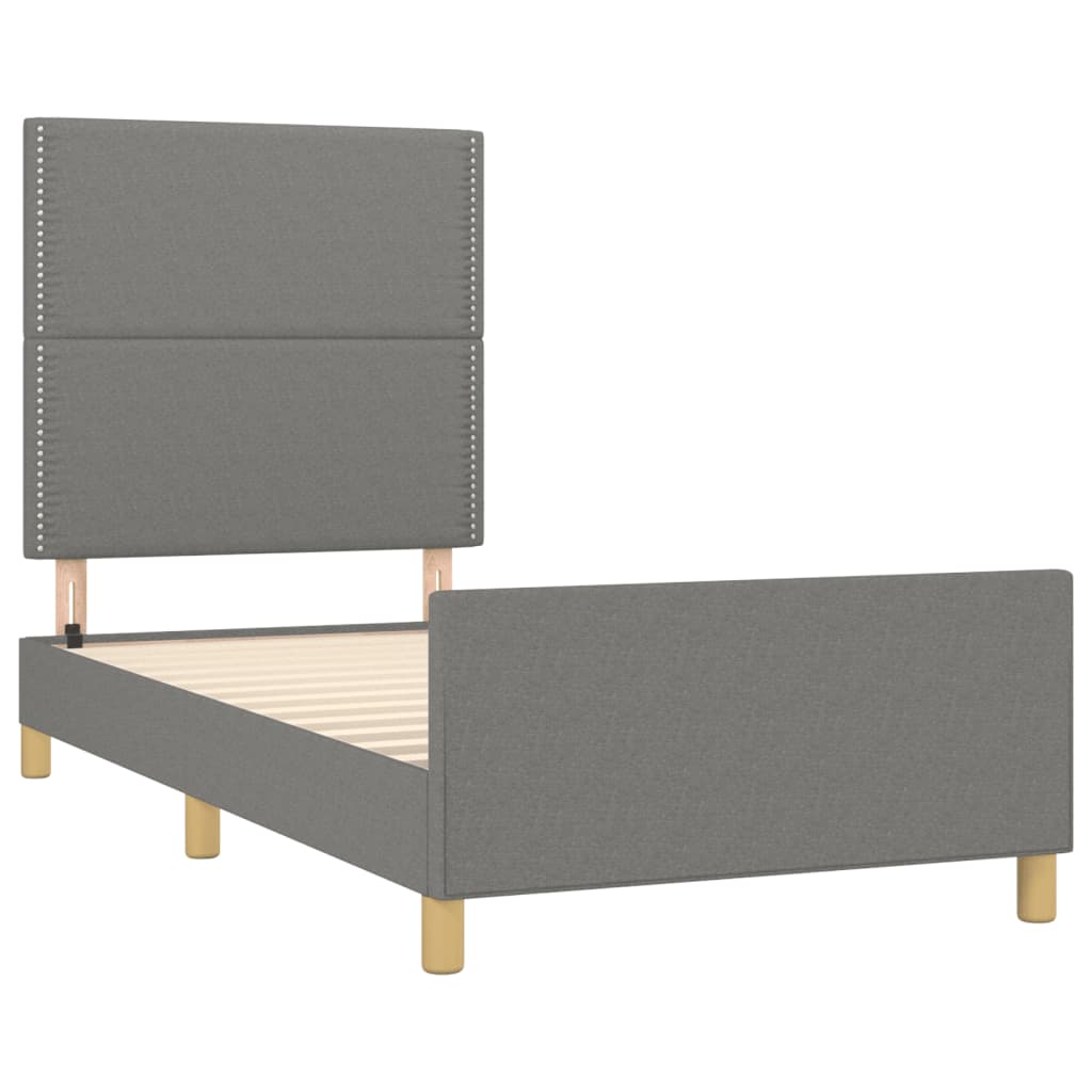 Bedframe zonder matras 90x190 cm stof donkergrijs is nu te koop bij PeponiXL, paradijselijk wonen!