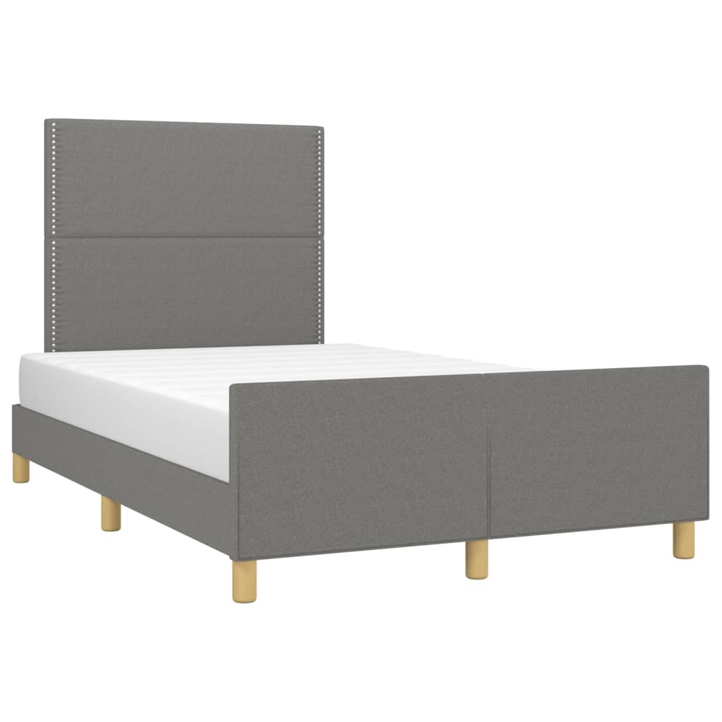 Bedframe zonder matras 120x200 cm stof donkergrijs is nu te koop bij PeponiXL, paradijselijk wonen!