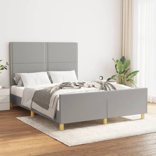 Bedframe zonder matras stof lichtgrijs 140x190 cm is nu te koop bij PeponiXL, paradijselijk wonen!