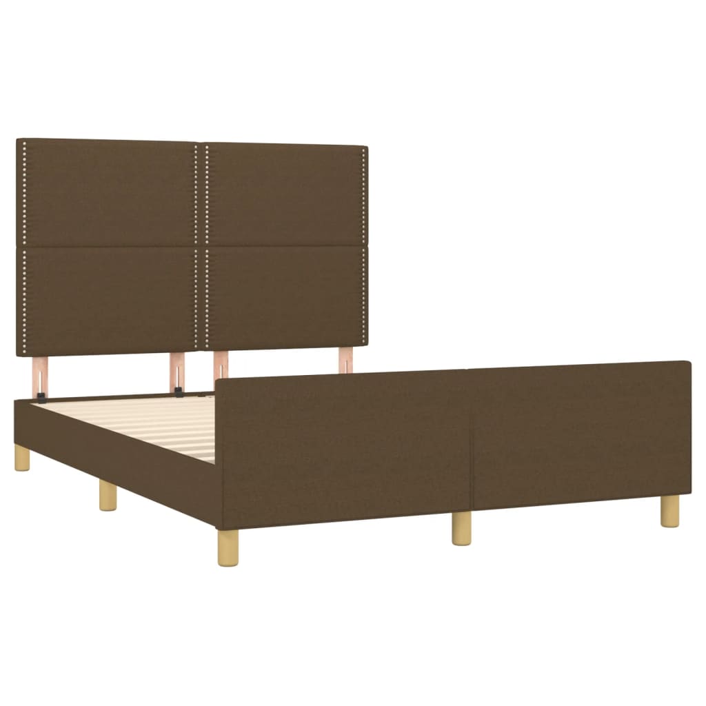 Bedframe zonder matras stof donkerbruin 140x190 cm is nu te koop bij PeponiXL, paradijselijk wonen!