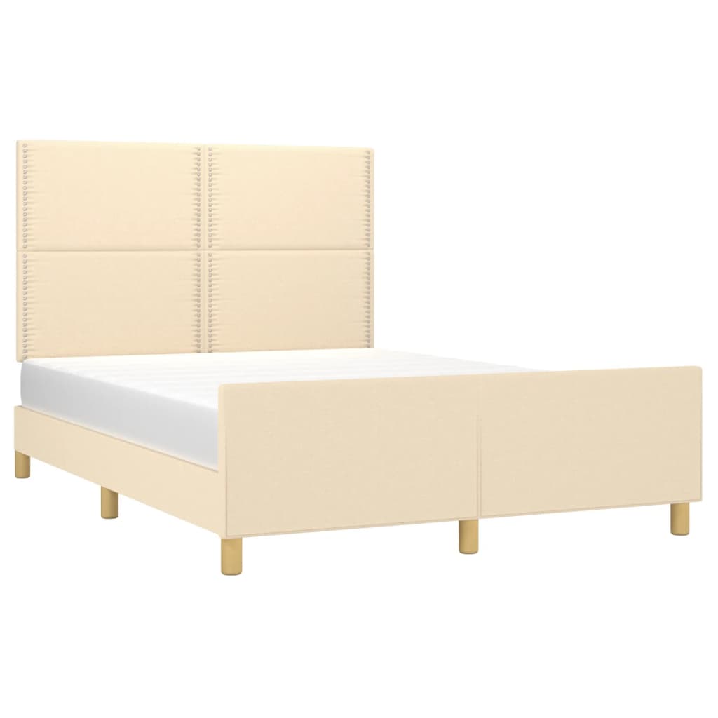 Bedframe zonder matras stof crèmekleurig 140x190 cm is nu te koop bij PeponiXL, paradijselijk wonen!